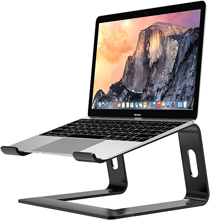 MoKo Laptop Riser Stand, Universal Detachable Portable Sturdy Aluminum Alloy Notebook PC Desk Holder, Compatible with Acer, Asus, HP, Sony, Dell Xps, Lenovo Between 11"-15.6", Black