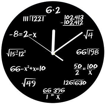 Decodyne Math Clock - Unique Wall Clock - Each Hour Marked By a Simple Math Equation