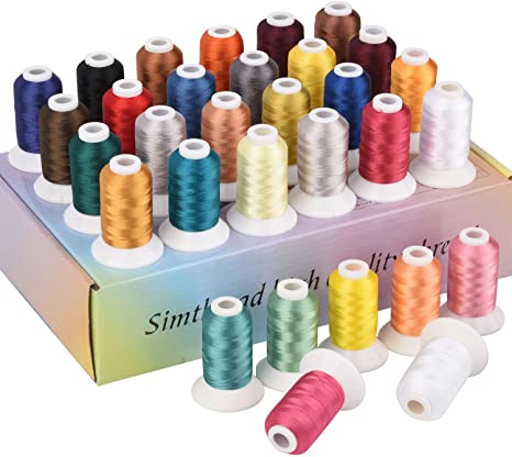 Simthread 32 Madeira Colors Polyester Embroidery Machine Thread Kit 500M (550Y) Similar to Madeira Robinson-Anton Color - Assorted Color 3