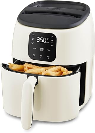 DASH Ceramic Tasti-Crisp™ Digital Air Fryer with Ceramic Nonstick Surfaces, AirCrisp Technology, Custom Presets, Temperature Control, and Auto Shut Off Feature, 2.6 Quart - Cream