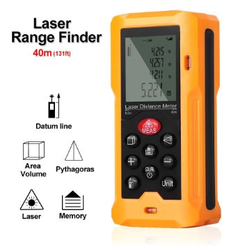 upHere 131ft /40m Portable Digital Laser Distance Meter Rangefinder Finder Handheld Measure Instrument with Min/in/ft , Tape Measure 0.05 to 40m (0.16 to 131ft)