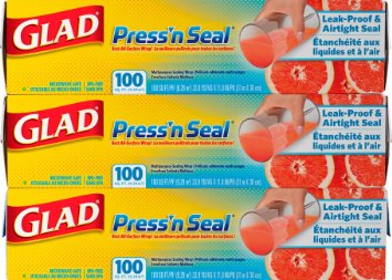 Glad Pressn Seal Wrap Three 100 Square Foot Rolls