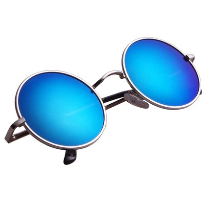Aoron Lennon Style Vintage Round Sunglasses with Polarized Lenses