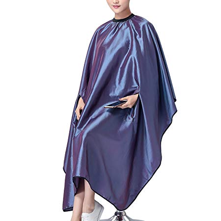 OLizee Hair Cut Hairdressing Cape Cloth Apron Stretch Out Hand Waterproof Salon Barber Gown 57 x 63", (Purple)