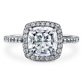 BERRICLE Sterling Silver 185 cttw Cushion Cubic Zirconia CZ Halo Engagement Wedding Bridal Ring