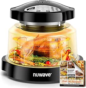 Nuwave Oven Pro Plus Air Fryer, Infra-Red Countertop, 2025 Advanced Convection, No Defrosting or Preheating, Cook Fresh or Frozen, Durable Power Dome, 100 Presets & 50 Memory, PFAS Free, Black