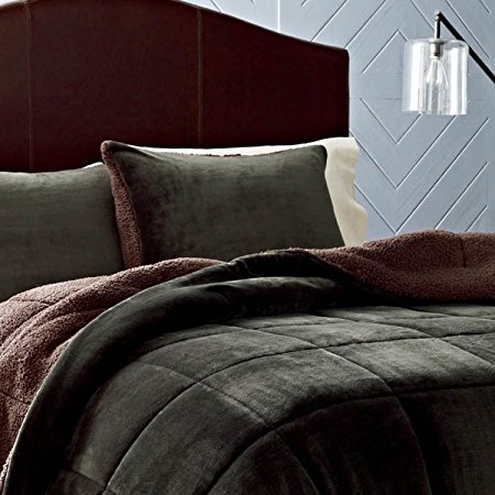 Eddie Bauer Premium Fleece Comforter Set, King, Pine Green