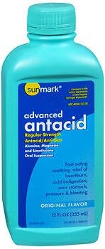 Sunmark Advanced Antacid Liquid Regular Strength Original Flavor - 12 oz, Pack of 5
