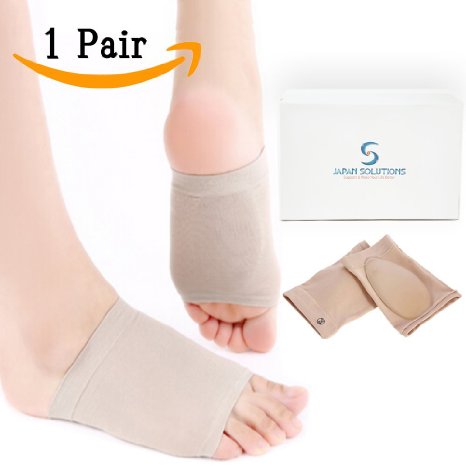 JAPAN SOLUTIONS Plantar Fasciitis Arch Support Compression Foot Sleeves, Medical Arch Pain Supports (1 Pair)