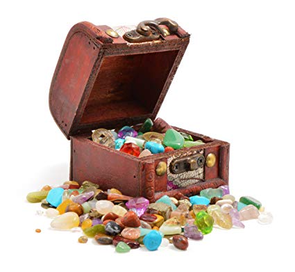 Fossil Gift Shop Pirates' Treasure Chest - Crammed with Gemstones, Pearls and Jewels! (Pack of 1)