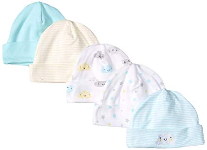 Gerber Baby Girls' 5-Pack Caps