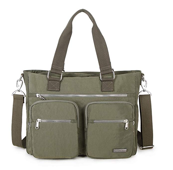 Crest Design Nylon Shoulder Bag Handbag, Teacher Nurse Tote Organizer Travel Work Bag Purse