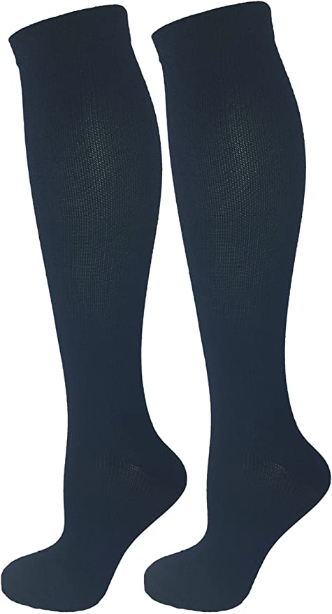 2 Pair S/M Navy Blue Compression Socks for Women and Men Best for Nurses, Doctors, Medical, Running, Athletic, Diabetic, Varicose Veins, Edema, DVT, Spider and Varicose Veins, Plantar Fascititis, Shin Splints, Boost Stamina and Performance, Blood Circulation, Flight, Travel, Pregnancy, Maternity and Recovery 15-20 mmhg