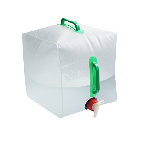 5 Gallon/20L Portable Water Carrier Bag,Collapsible Water Container, Emergency Cube Water Bag, PVC Outdoor Water Storage for Camping Hiking Climbing Backpacking