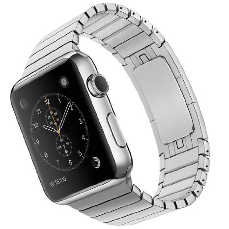 LDFAS Apple Watch Band Stainless Steel Link Bracelet - 42mm - Silver