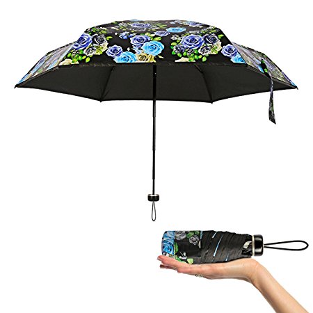 Giwox Compact Anti UV Umbrella Mini Pocket Parasol Ultra Lightweight Windproof Sun Umbrella Folding Travel Rain Umbrella for Women's Purse and Handbag