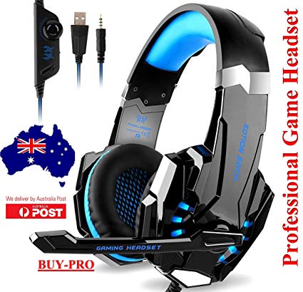 BENGOO G9000 Stereo Headset for PS4, PC, Xbox One Controller, Noise Cancelling Over Ear Headphones with Mic, LED Light, Bass Surround, Soft Memory Earmuffs for Laptop Mac Nintendo Switch Games