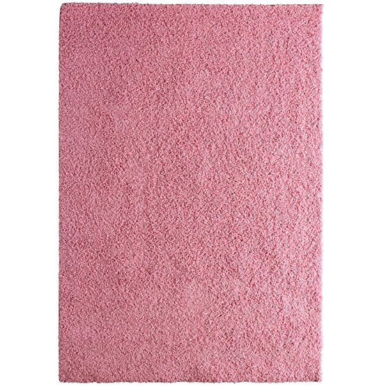 iCustomRug Bella Shag Rug - Luxurious and Thick Dark Pink 5 Feet X 7 Feet (5' x 7') Soft & Shaggy Double Textured Fiber For A Modern Home Decor
