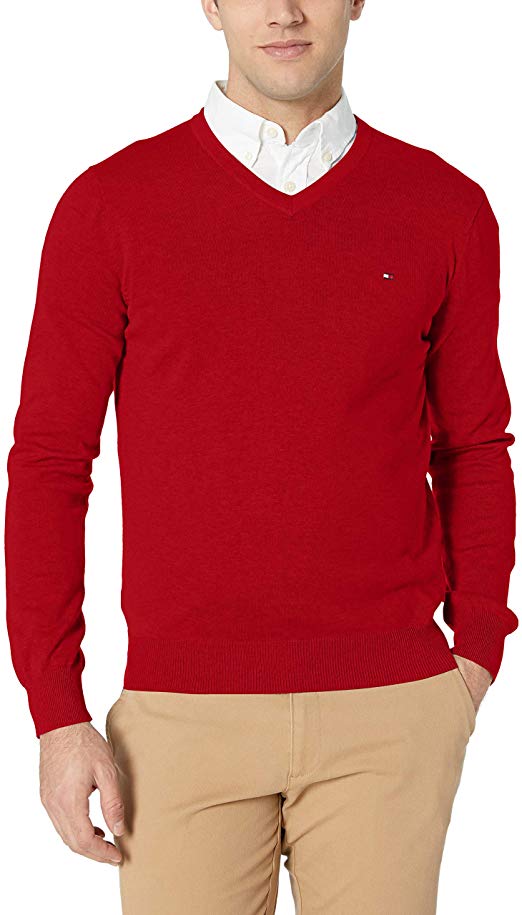 Tommy Hilfiger Men's Cotton V Neck Sweater