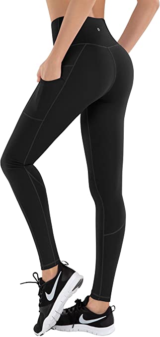 LifeSky Yoga Pants with Pockets, High Waisted Tummy Control Leggings 4 Way Stretch Workout Pants