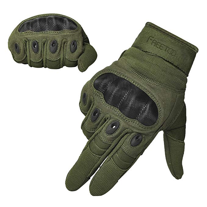 FREETOO Tactical Gloves Military Rubber Hard Knuckle Outdoor Gloves for Men