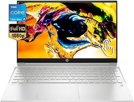 HP Pavilion 15.6" Touchscreen Laptop, FHD IPS Display, 13th Gen Intel Core i5-1335U, 32GB RAM, 2TB SSD, Intel Iris Xe Graphic, Business & Student, Full-Size Backlit Keyboard, WiFi 6, Windows 11Home