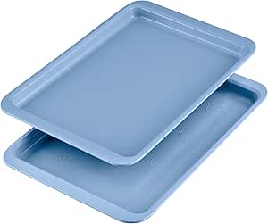 Farberware Easy Solutions Nonstick Bakeware Baking Pans/Cookie Pan Set, 10 Inch x 15 Inch, 2 Piece - Blue