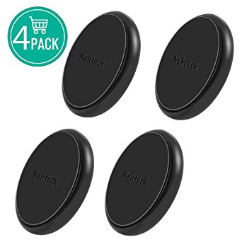 Nekteck Universal Stick on Flat Magnetic Phone Car Mount/ Key Holder for iPhone 8 7 6 6S Plus 5S 5C SE, Samsung Galaxy S9/ S8/ S6/ S7 Edge Plus S5 Note 8, LG G5, Pixel/ Pixel XL 2, Nexus 6P 5X, 4 Pack