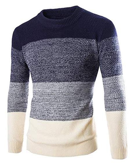 Zicac Men's Casual Fashion Pullover Sweater Assorted Color Knitwear
