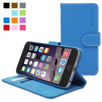 iPhone 6s Case Snugg8482 - Premium Stylish Leather Wallet Cover Case Electric Blue with Lifetime Guarantee NuBuck Fiber Interior Credit Card Holder and Flip Stand for the New Apple iPhone 6s