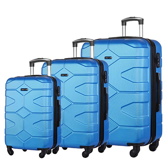 HyBrid Travel 3 PC Luggage Set Durable Lightweight Hard Case Spinner Suitecase