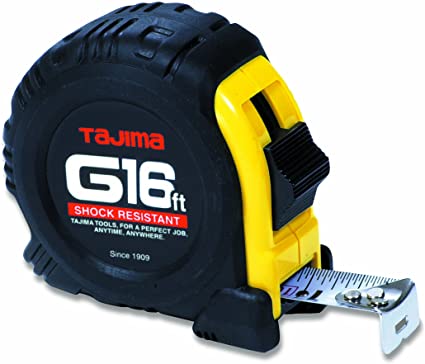 Tajima G-16BW 16' Standard Scale Tape Measure with 1" Steel Blade