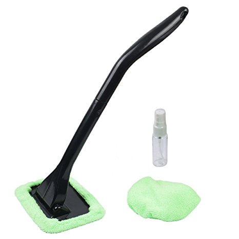 XINDELL pw-carbrush Microfiber Car Windshield Easy Cleaner, Detachable Handle Brush, Cleaning Tool, Come with 2 Pads Washer Towel and 30 mL Spray Bottle