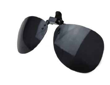 Costyle Black Grey Retro Polarized Clip on Flip up AVIATOR Plastic Sunglasses Driving Fishing Traveling