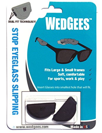 Wedgees Eyeglass Retainers, Dual fit Molded Black (4  1) packs, 5 pairs