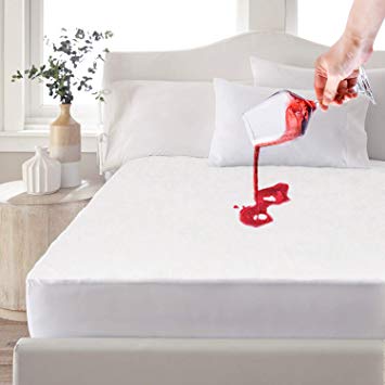SLEEP ACADEMY Full Size Waterproof Mattress Protector, Flannel Cotton Mattress Topper Cover Hypoallergenic, Breathable Noiseless and Vinyl Free