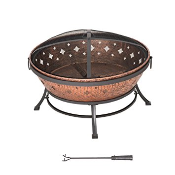 Sunjoy L-FT629PST Squaw Valley 35" Steel Fire Pit