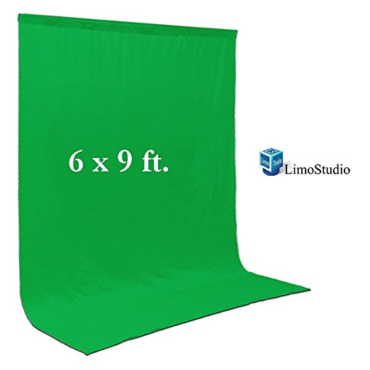 LimoStudio 6' X 9' Photography Backdrop Green Chromakey Muslin Photo Video Background Backdrops, AGG185