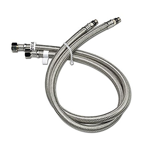 Decor Star VSF38-27 3/8" OD 6 mm ID Vessel Sink Faucet Stainless Steel Flexible Water Supply Hoses 27" Long, UPC, cUPC x 2 (1 Pair)