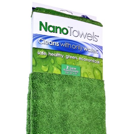 Nano Towels ® - SUPERSIZED Version Of the Breakthrough Fabric That Replaces Expensive Paper Towels, and Toxic Chemical Cleaners. Use As Bath Towels, Kitchen Towels, etc. All Purpose Cleaning Wipes.