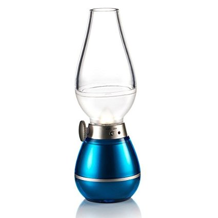 Toplife Dimmable Blowing Control LED Lamps Nostalgic Kerosene Adjustable Portable Night Light (Blue)
