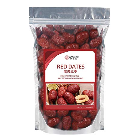 Ruoqiang Big Dried Red Dates From Ogigin Place Since Tang Dynasty Natual Dried CHINESE DATES No Sugar Added- Superfoods Dried JUJUBE DATES 17.6 Ounces Bag