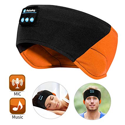 Music Headband Headsets, Bluetooth Sleeping Running Headphones Headband Sports Orange Color