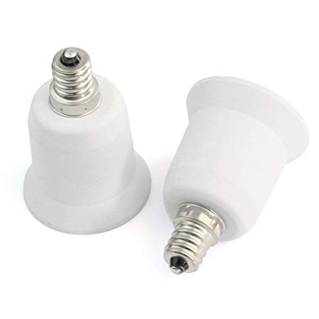 (Pack of 5) Candelabra Screw to Medium Screw Light Bulb Base Socket Reducer Adapter Converter (E12 to E26/E27 Adapter)