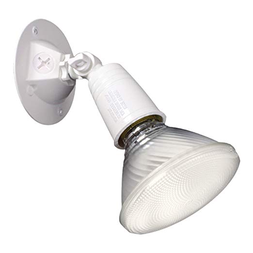 ALL-PRO MT125W 150W 1-Lamp Outdoor Single-Head Security Flood Light, White