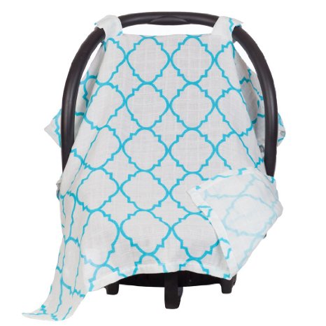 Maddie Moo Muslin Carseat Canopy - Best Car Seat Canopy for Popular Baby Carseat Models. Covers All Popular Car Seats. Breathable Muslin Fabric.