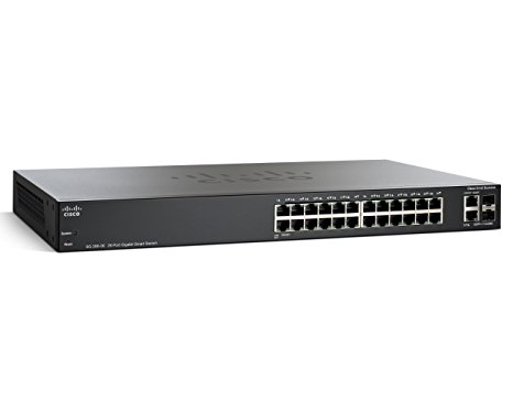 Cisco SG200-26 Gigabit Ethernet Smart Switch with 24 10/100/1000 Ports and 2 Combo Mini-GBIC Ports (SLM2024T-NA)