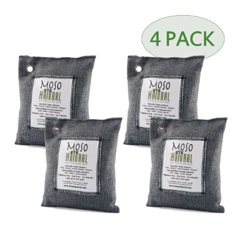 Moso Natural Air Purifying Bag 200g Charcoal Color, Four Bags