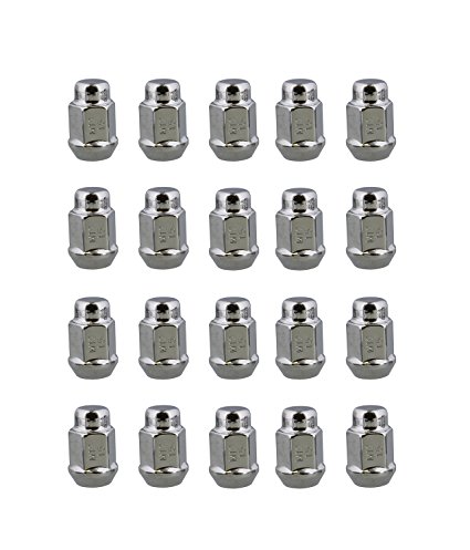 ABN® | Wheel Lug Nuts 20-Pack, M12 x 1.5 Chrome Lug Nuts JDM – 1.4” Inch Tall, 3/4” 19mm Hex Wheel Lugs – Acorn Cone Nut