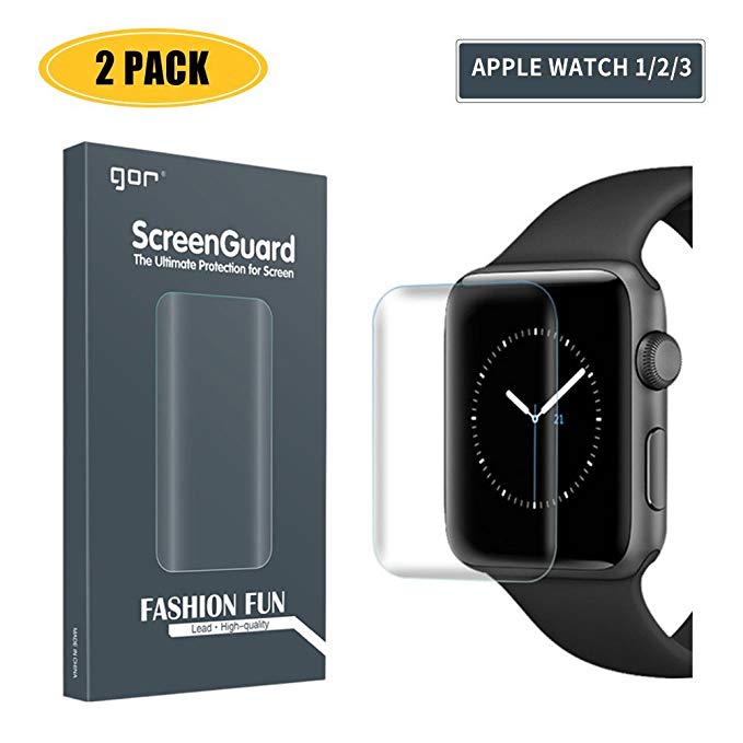 【2-Pack】Screen Protector for Apple Watch 3/2/1,iWatch Full Coverage PET TPU Screen Protector for Apple Watch Series 3/2/1 42mm - HD Clear,Ultra-thin,Anti-Scratch,Anti-Bubble